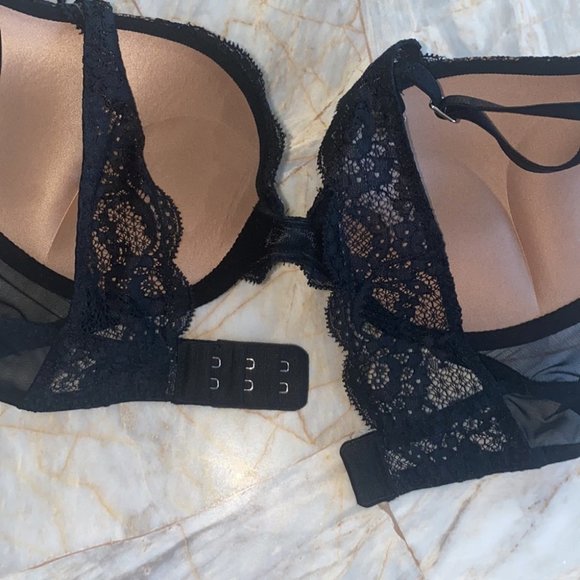 Rare Bombshell Miraculous Faux Leather 32B Push-up Bra Racerback - Picture 9 of 16